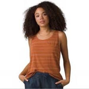 Prana Women's Tank Top - Rust Stripes